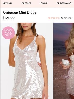 Show Me Your MuMu Anderson Mini Dress in Cream Sequin